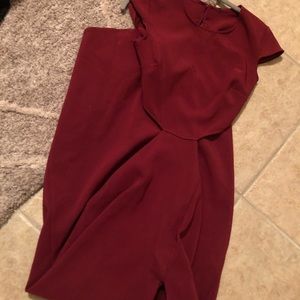 Lulus Wine Red cut our sides with a slit maxi